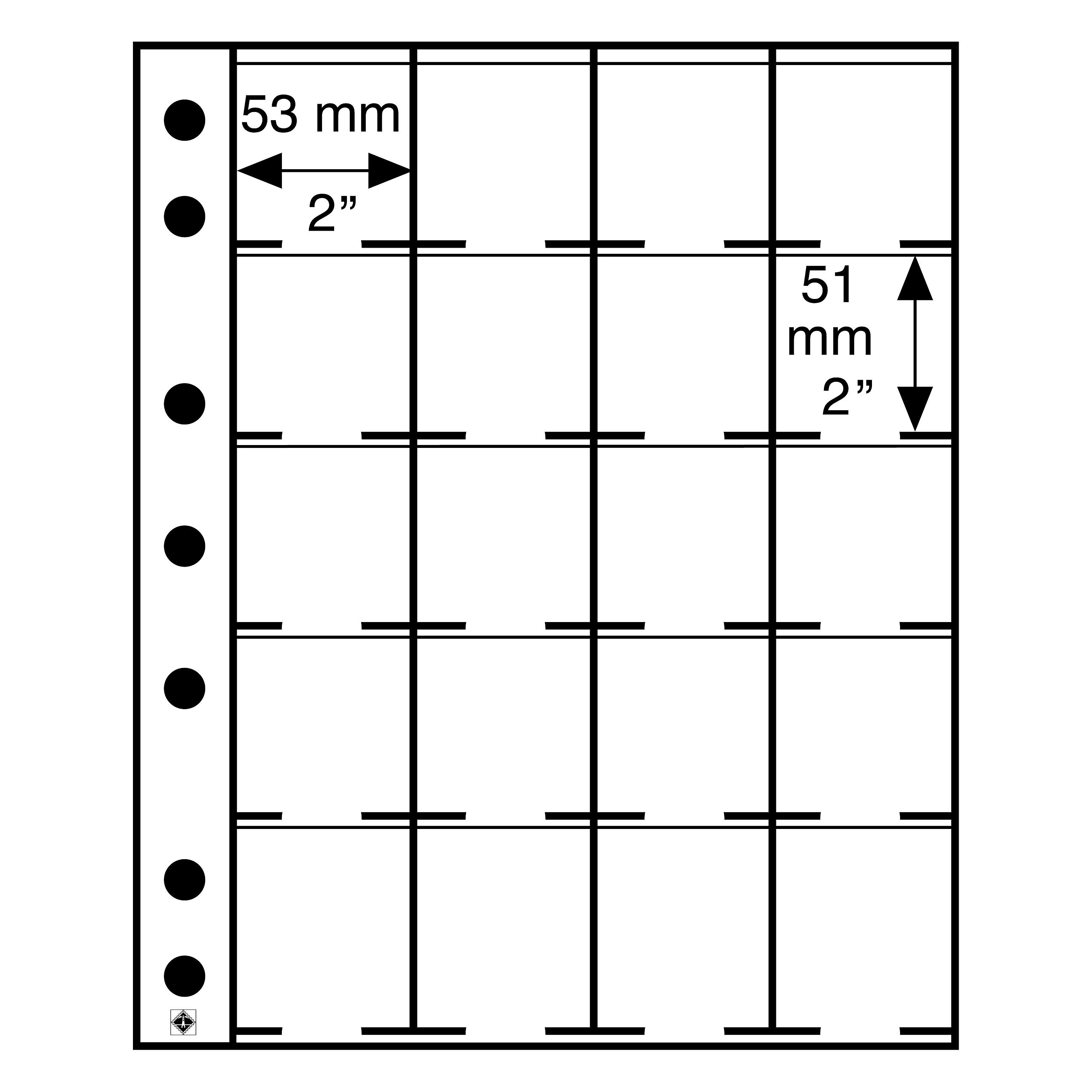 Листи за монети GRANDE - за 20 монети в картончета с размер - 50x50 mm - Image 3